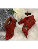 My Look Féminin Mes sandales rouge daim "so chic",prêt à porter pour femme