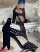 My Look Féminin Mes sandales black & suedine,prêt à porter pour femme