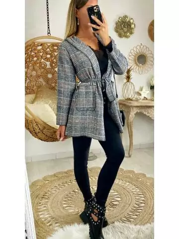 MyLookFeminin,Ma veste légère loose à capuche à carreaux "luxury"26 € Vêtements Mode femme fashion