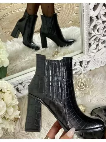 MyLookFeminin,Mes bottines "black & croco",prêt à porter mode femme