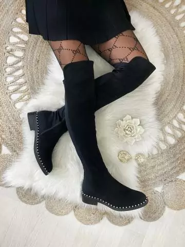 MyLookFeminin,Mes jolies cuissardes black "style daim et perles " 20 € Mode Femme