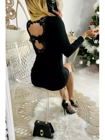 MyLookFeminin,Petite robe noire "dos en broderies "21 € Vêtements Mode femme fashion