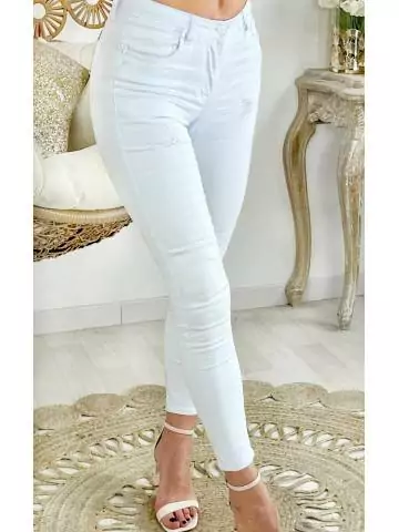 My Look Féminin Mon jeans blanc used,prêt à porter pour femme