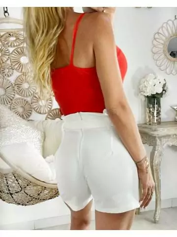 MyLookFeminin,Mon superbe short blanc et sa ceinture,prêt à porter mode femme