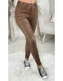 My Look Féminin Mon jeans enduit "marron glacé" dès T32,prêt à porter pour femme