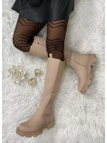 MyLookFeminin,Mes bottes beiges à talons crantés "mollet élastique"36 € Vêtements Mode femme fashion