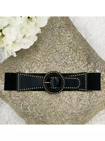MyLookFeminin,Jolie ceinture élastique black "Maxi gold",prêt à porter mode femme