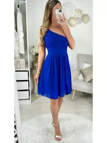 MyLookFeminin,Ma robe fluide bleu roi "one strap"33 € Vêtements Mode femme fashion