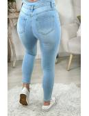 MyLookFeminin,Mon Jeans light blue taille haute "five buttons"28 € Vêtements Mode femme fashion