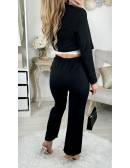 MyLookFeminin,Mon ensemble tailleur crop veste et pantalon Noir34 € Vêtements Mode femme fashion