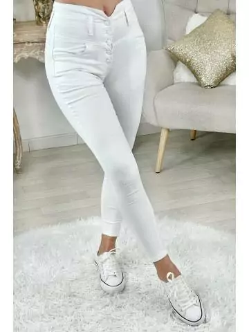 MyLookFeminin,Mon jeans blanc push up "Five Buttons"26 € Vêtements Mode femme fashion