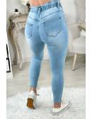 My Look Féminin Mon Jeans light blue taille haute "two buttons",prêt à porter pour femme