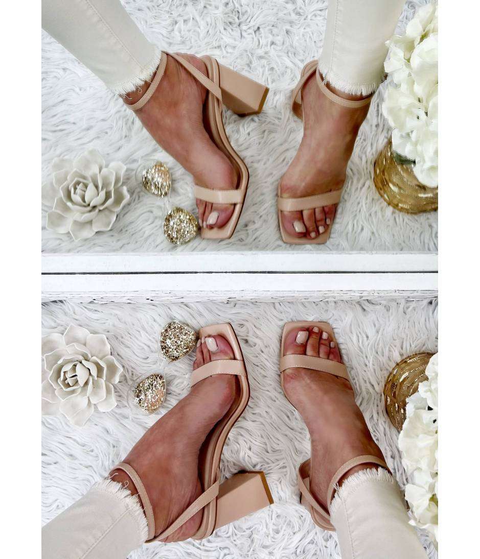 MyLookFeminin,Mes jolies sandales à talon " beige & talon carré" 14 € Mode Femme