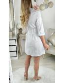 My Look Féminin Ma robe blanche style chemisier "nouée",prêt à porter pour femme