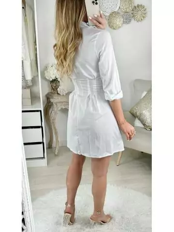 My Look Féminin Ma robe blanche style chemisier "nouée",prêt à porter pour femme