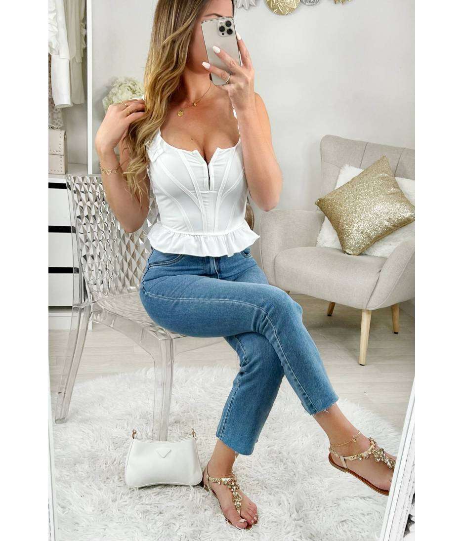 MyLookFeminin,Mon joli top blanc"joli corset"21 € Vêtements Mode femme fashion