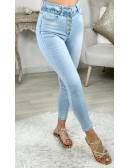 My Look Féminin Mon Jeans light blue taille haute "high waist & buttons",prêt à porter pour femme