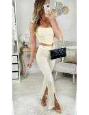 MyLookFeminin,Mon ensemble pantalon fendu & crop top corset cream31 € Vêtements Mode femme fashion