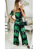 MyLookFeminin,Mon ensemble top smocké et pantalon "Green Leafs"29 € Vêtements Mode femme fashion