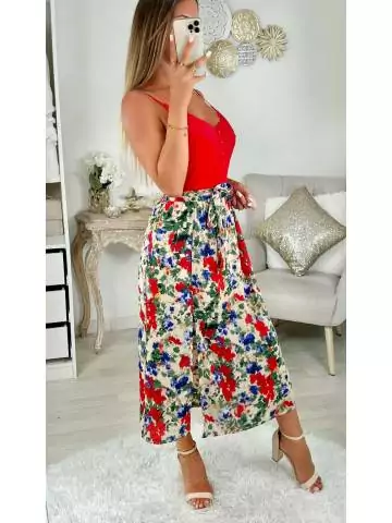 MyLookFeminin,Ma jupe longue & fendue "Blurred flowers"26 € Vêtements Mode femme fashion