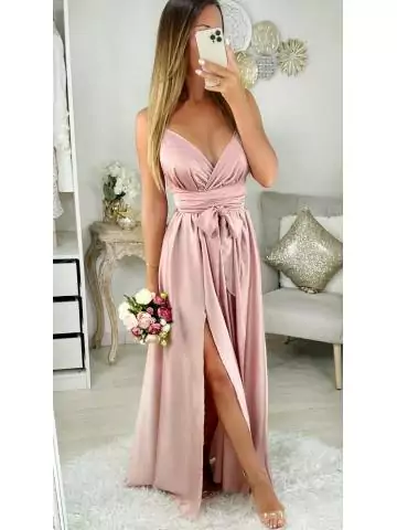 MyLookFeminin,Ma jolie robe longue satinée & fendue "Pink coup de coeur"29 € Vêtements Mode femme fashion