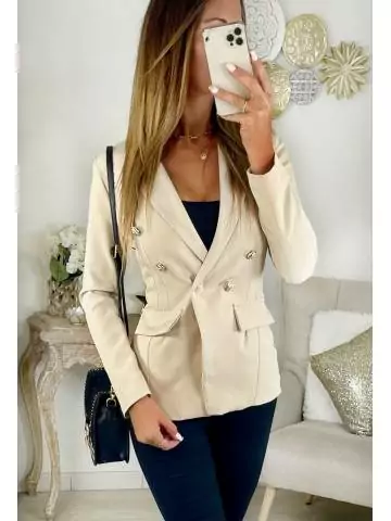 MyLookFeminin,Mon joli Blazer beige "boutons dorés"29 € Vêtements Mode femme fashion