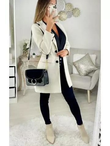 MyLookFeminin,Mon manteau mi-long en lainage beige " boutonné"34 € Vêtements Mode femme fashion