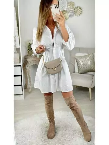MyLookFeminin,Ma robe chemisier blanche " dos froncé"26 € Vêtements Mode femme fashion