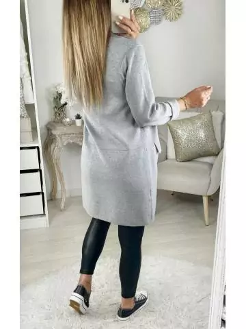 MyLookFeminin,Gilet mi- long en maille gris clair "Col droit"29 € Vêtements Mode femme fashion