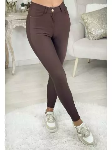 MyLookFeminin,Mon pantalon style legging choco " basic"24 € Vêtements Mode femme fashion