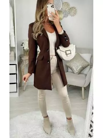 MyLookFeminin,Mon manteau mi-long en lainage choco " boutonné"34 € Vêtements Mode femme fashion