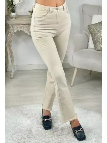 MyLookFeminin,Mon jeans beige "flare""28 € Vêtements Mode femme fashion