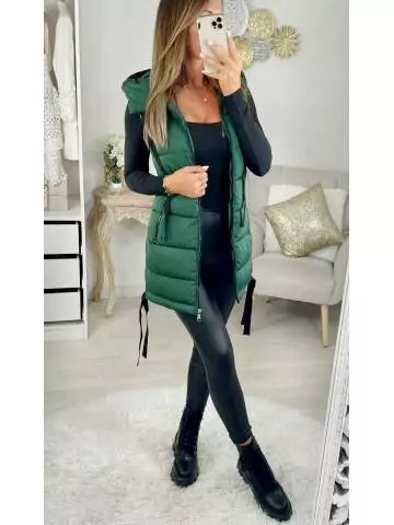 MyLookFeminin,Ma doudoune mi longue sans manches "Dark Green"42 € Vêtements Mode femme fashion