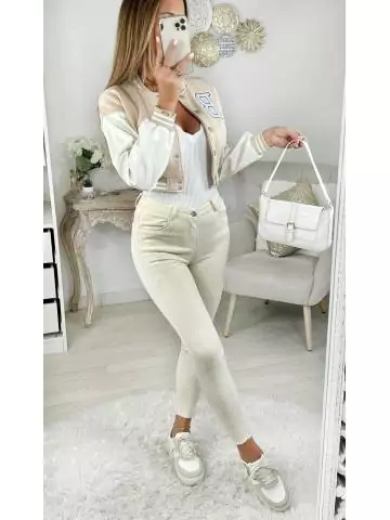 MyLookFeminin,Mon teddy court blanc/beige bi-matière "B"29 € Vêtements Mode femme fashion