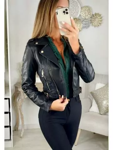 MyLookFeminin,Mon perfecto noir style cuir "Belt"39 € Vêtements Mode femme fashion