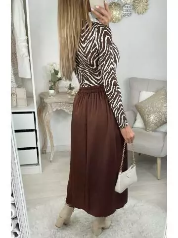 MyLookFeminin,Ma jolie jupe longue satinée " so choco",prêt à porter mode femme
