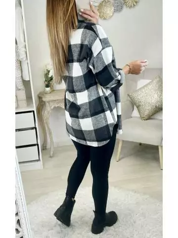 MyLookFeminin,Surchemise loose à carreaux "black & White"29 € Vêtements Mode femme fashion