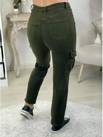 MyLookFeminin,Mon jeans épais et droit kaki "cargo"29 € Vêtements Mode femme fashion