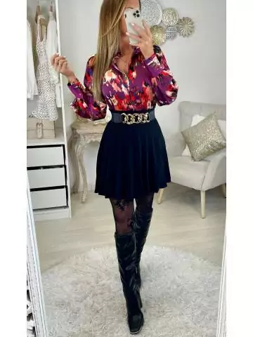 MyLookFeminin,Mon chemisier fluide boutonné "blurred & prune flowers"26 € Vêtements Mode femme fashion