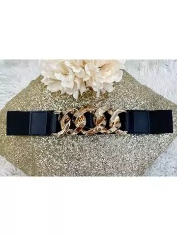 MyLookFeminin,Ma ceinture noire élastique "Gold Chain"8 € Vêtements Mode femme fashion