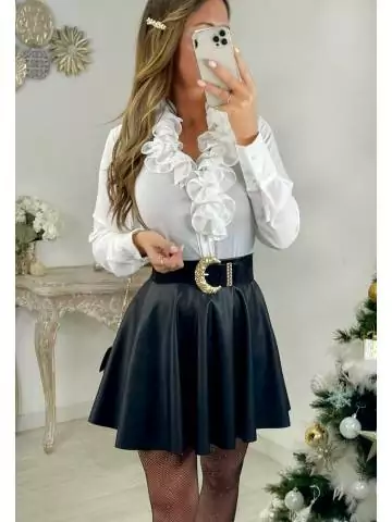 MyLookFeminin,Mon chemisier blanc en voilage " col froufrou"26 € Vêtements Mode femme fashion