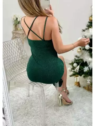 MyLookFeminin,Ma superbe robe fendue & dos croisé " Shinny Green"24 € Vêtements Mode femme fashion