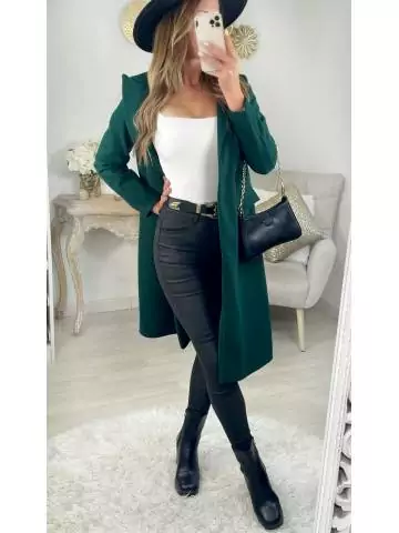 MyLookFeminin,Mon manteau mi-long en lainage vert émeraude" boutonné"39 € Vêtements Mode femme fashion