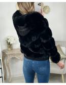 My Look Féminin * Mon manteau court noir" Hood & Fur",prêt à porter pour femme