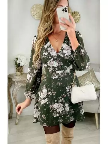 MyLookFeminin,Ma petite robe col V boutonné " beautiful flowers"29 € Vêtements Mode femme fashion