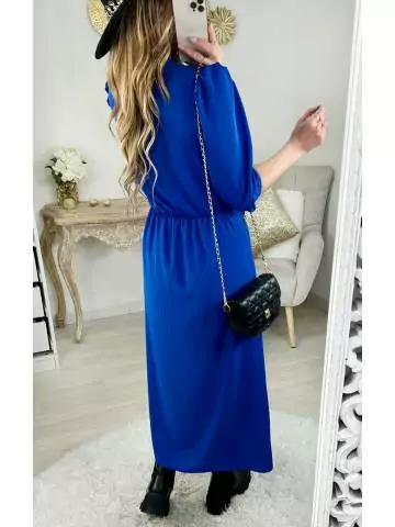 Ma robe longue bleu roi " drapée & fendue"