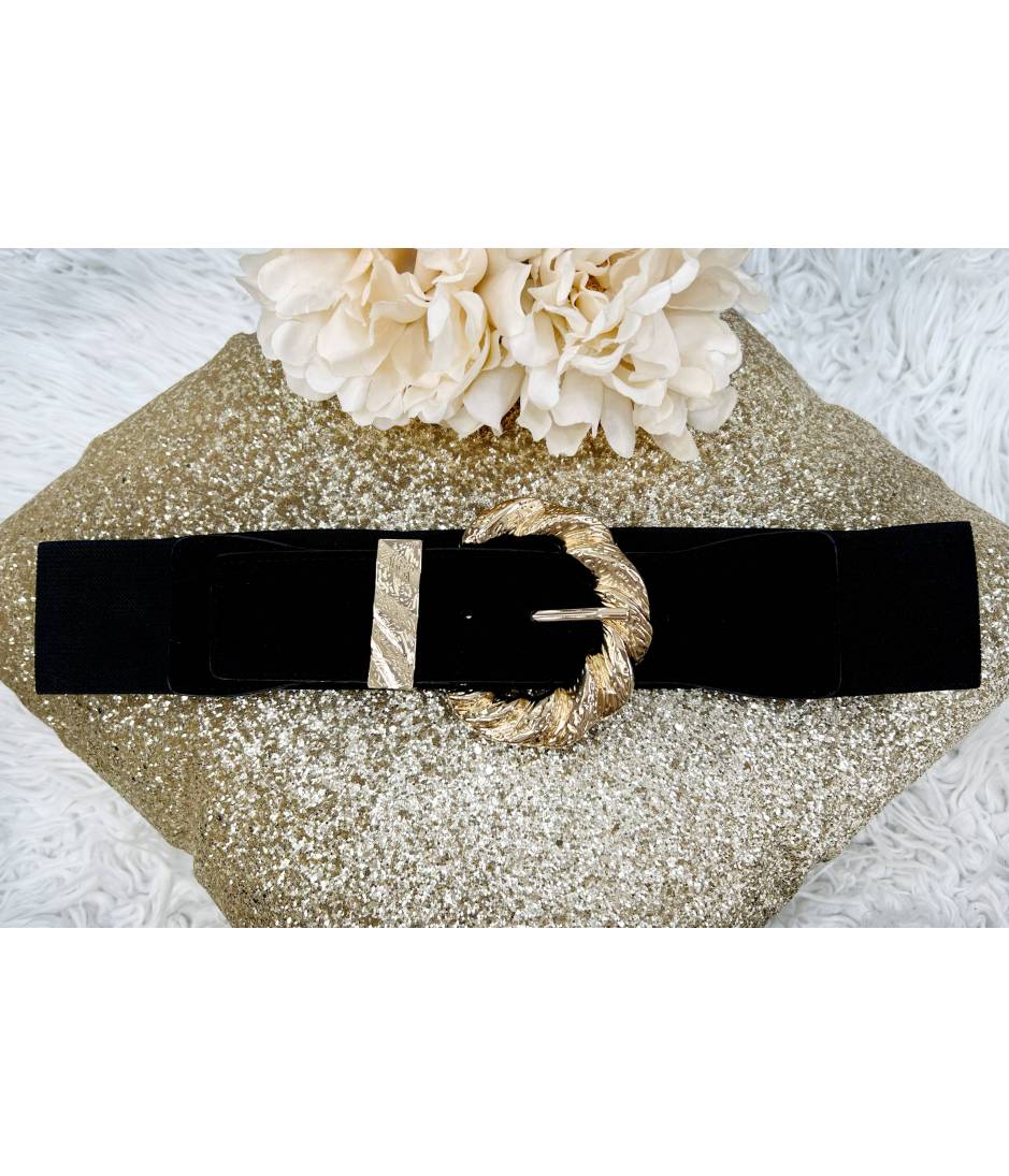 MyLookFeminin,Ma ceinture noire style cuir élastique " boucle gold"8 € Vêtements Mode femme fashion