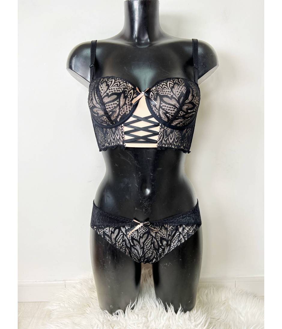 My Look Féminin Culotte effet corset " Nude & Black ",prêt à porter pour femme
