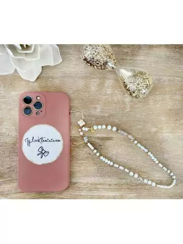 MyLookFeminin,Bijou de téléphone "White & gold",prêt à porter mode femme