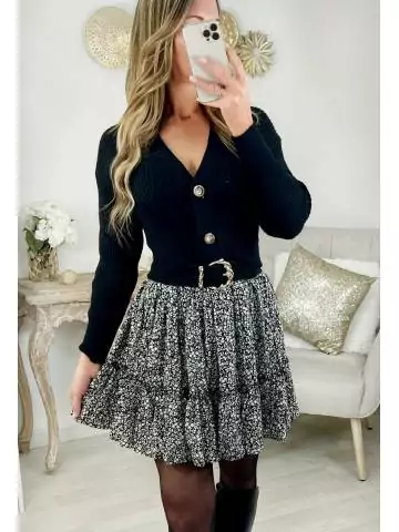 MyLookFeminin,Ma petite jupe à volants "black & white liberty"26 € Vêtements Mode femme fashion